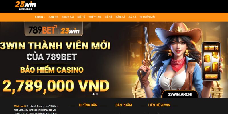 Giao diện website 23win